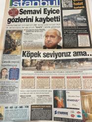 SABAH İSTANBUL GAZETESİ -  26 Mayıs 1999 -erdal Bilallar-filiz Güler-ramazan Yazgan-şenol baştakar-eczaneler-önemli telefonlar-İstanbulluların sesini dinleyin-Sarı Sayfalar-İstanbul’da kültür sanat-Güzellik Rehberi-Raif yetim-başhekim mikrofonda-savurganlar-yine aynı Çile-Fırat bey-sokak sakinleri-tevfik nagaş-Hüseyin Canbağ-köpek seviyoruz ama-semavi eyice gözlerini kaybetti-çarşıda yaprak kıpırdamıyor-Baymak kombi-lavinia-bilnet computer market-brd mimarlık-interpen-winsa-ozan dil yaz kursu-supersat-starduş- sen hiç ateşböceği gördün mü-salaklar sofrası-çıplak ten -gençlik festivali