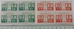 1956 İRAN HÜKÜMDARLARININ TÜRKİYEYİ ZİYARETLERİ PULLARI ORİJİNAL MNH DÖRTLÜ BLOK TAM SERİ AA1EE1 NADİRDİR