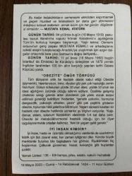 16 MAYIS 2003 - TAKVİM YAPRAĞI - DOĞUM GÜNÜ HEDİYESİ - BÜYÜK SAATLİ MAARİF TAKVİMİ - ATATÜRK - BANDIRMA VAPURUNUN DENİZE AÇILMASI - GALATA KÖPRÜSÜ YANDI - OBEZİTE ÖMÜR TÖRPÜSÜ - İYİ İNSAN KİMDİR