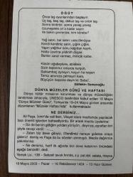 18 MAYIS 2003 - TAKVİM YAPRAĞI - DOĞUM GÜNÜ HEDİYESİ - BÜYÜK SAATLİ MAARİF TAKVİMİ - NACİ KASIM - GÜLTEKİN SAMANOĞLU - DÜNYA MÜZELER GÜNÜ VE HAFTASI - NE DERSİNİZ