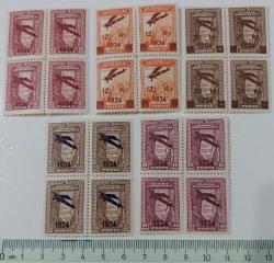 1934 SÜRŞARJLI BİRİNCİ UÇAK PULLARI MNH DÖRTLÜ BLOK TAM SERİ 2024 KATALOK DEĞERİ;3.400.00TL 2TTT1A1 ÇOK NADİR