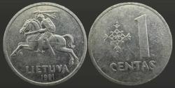 Litvanya 1 Centas 1991