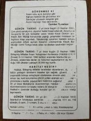 3 HAZİRAN 2003 - TAKVİM YAPRAĞI - DOĞUM GÜNÜ HEDİYESİ - BÜYÜK SAATLİ MAARİF TAKVİMİ - ANTONİO FOGAZZARO - CAVİDAN TÜMERKAN - BÜYÜK İSHAKPAŞA YANGINI - PİYANİST VEDAT KOSAL VEFAT ETTİ - BM HABİTAT ZİRVESİ TÜRKİYE'DE YAPILDI - HABİTAT NEDİR ?