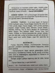8 HAZİRAN 2003 - TAKVİM YAPRAĞI - DOĞUM GÜNÜ HEDİYESİ - BÜYÜK SAATLİ MAARİF TAKVİMİ -  HZ.MUHAMMED - HZ.MUHAMMED'İN VEFATI - KARİKATÜR USTASI FERRUH DOĞAN VEFAT ETTİ - BENİMDİR