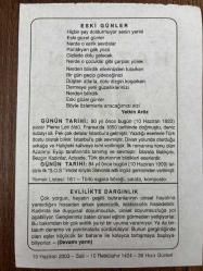 10 HAZİRAN 2003 - TAKVİM YAPRAĞI - DOĞUM GÜNÜ HEDİYESİ - BÜYÜK SAATLİ MAARİF TAKVİMİ - NACİ KASIM - YETKİN ARÖZ - YAZAR PİERRE LOTİ'NİN VEFATI - TELSİZLE İLK S.O.S. İMDAT SİNYALİ SLAVONİA ADLI GEMİDEN VERİLMİŞTİR - EVLİLİKTE DALGINLIK
