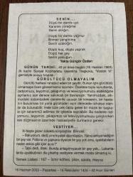 16 HAZİRAN 2003 - TAKVİM YAPRAĞI - DOĞUM GÜNÜ HEDİYESİ - BÜYÜK SAATLİ MAARİF TAKVİMİ - NACİ KASIM - YEKTA GÜNGÖR ÖZDEN - İLK KADIN SOVYET KOZMONOTU VALENTİNA TREŞKOVA UZAYA FIRLATILDI - GÜRÜLTÜCÜ OLMAYALIM - VESTİYER
