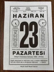 23 HAZİRAN 2003 - TAKVİM YAPRAĞI - DOĞUM GÜNÜ HEDİYESİ - BÜYÜK SAATLİ MAARİF TAKVİMİ - ATATÜRK - HAKKI SUNAT - HATAY'I TÜRKİYE'YE KATAN ANLAŞMA - OP.DR.HÜSNÜ İSMET ÖTÜRK VEFAT ETTİ - BAZILARIMIZ İÇİN MUTLU OLMAK ZOR DEĞİL