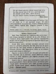 30 TEMMUZ 2003 - TAKVİM YAPRAĞI - DOĞUM GÜNÜ HEDİYESİ - BÜYÜK SAATLİ MAARİF TAKVİMİ - GOETHE - RABİA HATUN - FRANSIZ EDEBİYATÇI DENİS DİDEROT ÖLDÜ - BABA ÖĞÜTLERİ