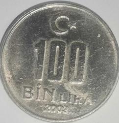TÜRKİYE CUMHURİYETİ   2003  100 BİN LİRA