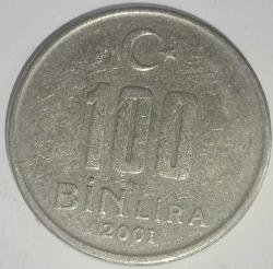 TÜRKİYE CUMHURİYETİ   2001  100 BİN LİRA