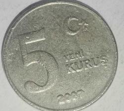 TÜRKİYE CUMHURİYETİ    2007   5 YENİ  KURUŞ