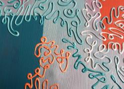 İMZASIZ SOYUT YAĞLIBOYA TABLO.  TUVAL ÜZERİNE RESMEDİLMİŞTİR.  ÖLÇÜ 25 X 35 CM. KONDİSYON YÜKSEK