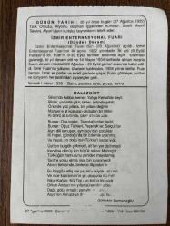 27 AĞUSTOS 2003 - TAKVİM YAPRAĞI - DOĞUM GÜNÜ HEDİYESİ - BÜYÜK SAATLİ MAARİF TAKVİMİ - SADİ - TÜRK ORDUSU AFYON'U DÜŞMAN İŞGALİNDEN KURTARDI - İZMİR ENTERNASYONEL FUARI - GÜLTEKİN SAMANOĞLU