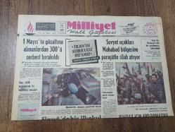 MİLLİYET GAZETESİ 3 MAYIS 1979 - SOVYET UÇAKLARI MAHABAD BÖLGESİNE PARAŞÜTLE SİLAH ATIYOR - İRANIN KORKULU RÜYASI -