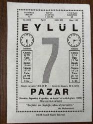 7 EYLÜL 2003 - TAKVİM YAPRAĞI - DOĞUM GÜNÜ HEDİYESİ - BÜYÜK SAATLİ MAARİF TAKVİMİ - HZ.MUHAMMED - AYDIN,KASABA,TEPEKÖY VE KUŞADASI ORDUMUZ TARAFINDAN KURTARILDI - İSTANBUL VE ANKARA RADYOLARI BİRLEŞTİRİLDİ - AMERİKALI YÖNETMEN ELİA KAZAN DOĞDU - ÜNLÜ DEYİMLERİN ARKASINDAKİ ÖYKÜLER PÜF NOKTASI5