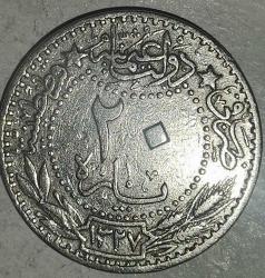 OSMANLI İMPARATORLUĞU SULTAN MEHMET REŞAT 1327/4  20 PARA
