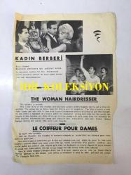 FİLİZ AKIN'IN 1960'LARDAN ''KADIN BERBERİ'' SİNEMA FİLMİ ve ''BULUNMAZ AŞK (1963)'' FİLMİNİN TÜRKÇE ve İNGİLİZCE YAZILMIŞ TANITIM BROŞÜRÜ 24 x 17 cm EBADINDA - (TEK YAPRAK, ARKALI ÖNLÜ 2 FİLM TANITIMI) - AYHAN IŞIK, FİLİZ AKIN, GÖKSEL ARSOY, FATMA GİRİK, NECDET TOSUN, ÖZTÜRK SERENGİL, HÜSEYİN BARADAN,VAHİ ÖZ - (DÖNEMİNE AİT ORİJİNAL BASIM)