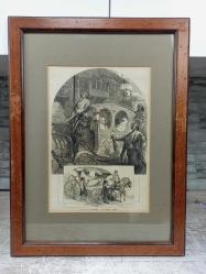 Antika 1800'ler Osmanlı Saltanat Temalı Gravür Tablo