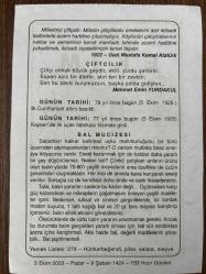 5 EKİM 2003 - TAKVİM YAPRAĞI - DOĞUM GÜNÜ HEDİYESİ - BÜYÜK SAATLİ MAARİF TAKVİMİ - HZ.MUHAMMED - GAZİ MUSTAFA KEMAL ATATÜRK - MEHMET EMİN YURDAKUL - İLK CUMHURİYET ALTINI BASILDI - KAYSERİ'DE İLK UÇAK FABRİKASI DEVREYE GİRDİ - BAL MUCİZESİ