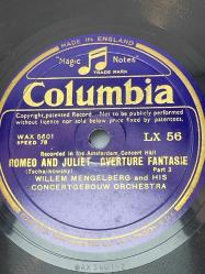 ROMEO AND JULIET OVERTURE FANTASIE - TSCHAIKOWSKY   2 ADET 78 DEVİR --Taş Plak --