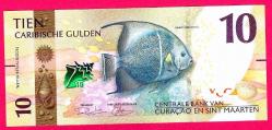 Curacao & Sint Maarten 10 Gulden 2025 P 1 NEW Anglefish UNC (TK 17 644) ÇİL