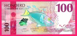 CURACAO & SINT MAARTEN 100 Gulden 2025 P 4 NEW Parrotfish UNC (TK 17 639) ÇİL