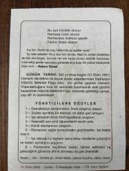 31 EKİM 2003 - TAKVİM YAPRAĞI - DOĞUM GÜNÜ HEDİYESİ - BÜYÜK SAATLİ MAARİF TAKVİMİ - BAKARA SURESİ - KÖPRÜLÜ MEHMET PAŞA ÖLDÜ - YÖNETİCİLERE ÖĞÜTLER