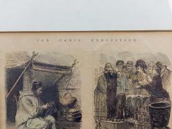 Antika  Orjinal 1800'ler 4 Farklı Temalı Gravür Tablo