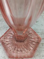 Eskilerden Avrupa Bohemia Pembe Kristal Vazo