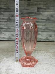 Eskilerden Avrupa Bohemia Pembe Kristal Vazo