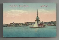 KIZ KULESİ VE FONDA İSTANBUL TEMALI ÇİL KARTPOSTAL...