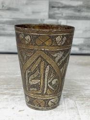 Antika Osmanlı Kalem İşçilikli Eser-i İstanbul Şerbet Bardağı