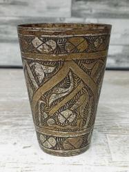 Antika Osmanlı Kalem İşçilikli Eser-i İstanbul Şerbet Bardağı