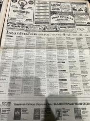 SABAH İSTANBUL GAZETESİ - 26 Şubat 1999 -erdal Bilallar-filiz Güler-ramazan Yazgan-şenol baştakar-eczaneler-önemli telefonlar-İstanbulluların sesini dinleyin-Sarı Sayfalar-İstanbul’da kültür sanat-Güzellik Rehberi-Ali Müfit Gürtuna-Ali talip Özdemir-Adnan Polat-Zekeriya temizel-Yalçın Özel-Ahmet Vefik Alp-Ahmet Çetinkaya-Cüneyt akgün-Can esen-Nusret Bayraktar-Ali nabi koçak-Gürbüz Çapan-fazilet Partisi-Yenibosna-Florya---Yılmaz-Arif gümüş-fidan-Bilge Kutlu- Erdal Çetin-Ahmet Bahadırlı-gazyağı satışı yasak dere sağım sokak arası-Harun partener-Sevgi mocan-engin akbaş-tenor Erol Uras-Outset bostancı-La dantela-İnterpen-Emin otomotiv-dakik optik-Kervan Akşam lisesi-Sen hiç ateş böceği gördün mü-Yılmaz erdoğan-Demet akbağ-Yan odadan melodiler-Acaba hangisi-Peter Pan-İnce krımızı hat-Levent kırca-oya başar-üç baba hasan müzikli oyun-Şen Makas-Propaganda-Kemal Sunal-Sezen Aksu-Meltem Cumbul-Bıçağın iki yüzü-Çolphan ilhan-nurseli idiz-Aytaç öztuna-Mihri müşfik ölü bir kelebek-Nejat uygur