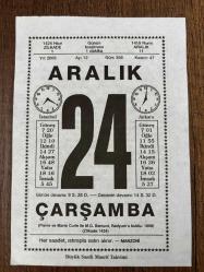 24 ARALIK 2003 - TAKVİM YAPRAĞI - DOĞUM GÜNÜ HEDİYESİ - BÜYÜK SAATLİ MAARİF TAKVİMİ - MANZONİ - TEVFİK FİKRET - TEVFİK FİKRET DOĞDU - MÜMTAZ ARIKAN - İNAT