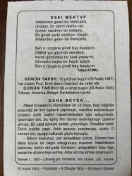 29 ARALIK 2003 - TAKVİM YAPRAĞI - DOĞUM GÜNÜ HEDİYESİ - BÜYÜK SAATLİ MAARİF TAKVİMİ - NACİ KASIM - YAHYA KEMAL - PROF. EMİN BARIN VEFAT ETTİ - TEKSAS AMERİKA'YA KATILDI - DAHA BÜYÜK