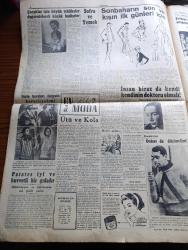 Cumhuriyet Pazar Gazetesi - 11 Ekim 1953 - Yedi Dakika Yazan Doğan Nadi Köşe Yazısı - Yaşadığımız Şehir Sana Ne Yazan Kazım Kip - Karikatür - Prenseslerin Tütünü Gizli İçtikleri Devirlerde - Haftanın Şakaları Ali Efendi'nin Hikmeti Yazan Burhan Felek - Hollywood Çocukları Mesud Mudurlar - Sinema Dünyasından Resimli Haberler - Julia Adams  Mükafat Kazandı Fotoğraf - Joan Crawford Hala Başta Fotoğrafı - Gloria Graham Soruyor Erkeğiniz Sizden Başka Kadına Bakar Mı - Ev Kadın Moda Köşesi - Sofra Ve Yemek- Fethiye Açıklarına Düşen Fransız Uçağı Yolcuları Nasıl Kurtuldu - Televizyonda Kendimi Seyrettim Yazan Metin Ergin - Hikaye Hayat Bu Yazan Cenap Ozankan - Başka Memleketlerde Neler Yapılıyor - Hollanda'da Çocuklar Seyrüsefer Kasalarından Korunmayı Öğreniyorlar - Meraklı Hadiseler - İster İnan İster İnanma Yazan Ripley - 17. Asır Kamuflajı - Afrika'nın Gizli Çayır Bekçileri - Sivrisineklerin Fethettiği Kaleler
