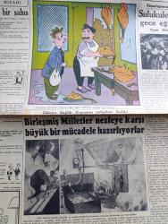 Cumhuriyet Pazar Gazetesi - 20 Eylül 1953 - Dünya Mizahı - Karikatür - Sulukulede Bir Gece Eğlentisi Yazan Kazım Kip - Birleşmiş Milletler Nezleye Karşı Büyük Bir Mücadeleye Hazırlanıyor - Haftanın Şakaları Yazan Burhan Felek - 1.80 Boyundaki Artist Jose Ferrer Cüce Ressam Rolünde - Greta Garbo'nun Boğaziçi Günleri Fotoğrafı - Bing Crosby'nin Yeni Rol Arkadaşı Nicole Maurey Fotoğrafı - Marilyn Monroe'nun Esrarı - Ev Kadın Moda Köşesi - Cinsi Cazibe Nasıl Ölçülür - Ressamlar ve Şairler Deliler Gibidir İstedikleriniz Yaparlar Yazan Zeynel Akkoç - Dünya Edebiyatından Seçme Hikayeler Yazan Betty Kjelgard - İlk Tayyare Havada 1 Dakika Uçmuştu Bugün Dünya Üç Günde Dolaşılıyor - Harp Köpekleri Nasıl Yetiştiriliyor - Buluttan Nem Kapan Hassas Elektronik Burun - Tıp Tarihinde Emsalsiz Vaka Taş Kesilen Böbrek - İster İnan İster İnanma Yazan Ripley - Ölmez Adam - Kanadada Buzdan Bir Saray - Dünyanın En Tehlikeli İşi Artezyen Kuyularını Temizleme