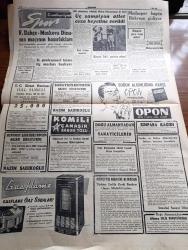 Cumhuriyet Gazetesi - 2 Ekim 1956 - CHP'nin Cevabı Partilerarası İşbirliğini Katiyetle Suya Düşürdü - Elazığ Ve Malatya Şeker Fabrikaları Da Açıldı - Kıbrıs Lefkoşe'de Caddeye İngilizler Katliam Yolu Adını Taktı Fotoğrafı - Atatürk Üniversitesi Hazırlığı - Hitler'in Halefi Amiral Doenitz Hapisten Çıktı - Süveyşi Kullananlar Birliği Dün Kuruldu - Devlet Tiyatrosunda Finten - Şairi Azam Abdülhak Hamid'in Eşi Lüsiyen Finten'in İlk Temsilinde Bulunmak Üzere Ankara'ya Çağrıldı Fotoğrafı - Nefes Alan İstanbul 4 Cemil Topuzlu Ne Diyor Röportajı Yapan Şahab Balcıoğlu - Don Camillo'nun Küçük Alemi Yazan G. Guareschi Yazı işleri - Aşktan Da Üstün Yazan Elizabeth Gaskell Yazı Dizisi - Komili Çamaşır Sabunları - Karşılıklı İtimad Yazan Burhan Felek Köşe Yazısı - Komünist İmparatorluğu 20 Sene Kadar Ortadan Kalkacak - Tarihin Tarihi Kraliçe Marie Stuart - Yeşil Alev Filmi Yeni Melek Sinemasında - Fenerbahçe Moskova Dinamo Maçının Hazırlıkları - Fenerbahçe Kulübü Atletizm Şubesi Kaptanı Kamran Tekil
