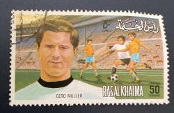 Ras Al Khaimah Pulu - Ras Al Khaimah Stamp - Postadan Geçmiş Pul Filateli - DAMGALI - Alman Futbolcu  Gerd Müller temalı pul , 50 PARA - YABANCI PULLAR - NOSTALJİK DOĞUM GÜNÜ HEDİYESİ