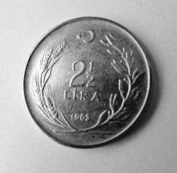 295// 2,5 Lira (1963) Çil kalın