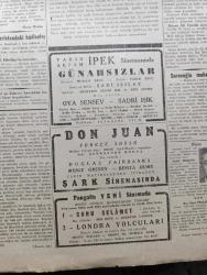 Cumhuriyet Gazetesi - 31 Ekim 1945 - Krizin En Şiddetli Safhası Yazan Nadir Nadi Köşe Yazısı - Truman İle Attle 11 Kasım'da Görüşecekler - Cumhuriyet Bayramımızın Hariçte Uyandırdığı Akisler - Evvelki Gün Ankara'da Yapılan Geçit Resminde Milli Şef Ve Kahraman Ordu Fotoğrafı - Arap Birliği Konseyi Bugün Toplanıyor Toplantıda Filistin Davası Görüşülecek - Etibba Odasının Yeni İdare Heyeti Dün Gece Belli Oldu - Baha Varnalı - Atatürk'ün Manevi Huzurunda Fotoğrafı - Çin'deki Savaş - Bugün Saraçoğlu Mahallesi Merasimle Açılmıştır - Bulgaristan'daki Hadiseler Ecnebi Muhabirlerinin Telgraflarına Yeniden Sansür Kondu - En Büyük Aşkım Bugün Marmara Sinemasında - Leyla'nın Aşkı Milli Ve Alemdar Sinemalarında - Cumhuriyet Rejimi Ve Vatandaşlık Fazileti Yazan Profesör Doktor Yavuz Abadan - Merhum Sami Yetikin Evindeki Müzayede Yazan Fikret Adil - Drakula'nın Oğlu Alkazar Sinemasında - Don Juan Şark Sinemasında - Bir Aşk Gecesi Nakleden Hamdi Varoğlu Yazı Dizisi - Hasan Ali Yücel Londra Radyosunda