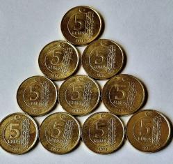 303// 5 Kuruş (2018,19,20,21) 10'lu Lot Çil