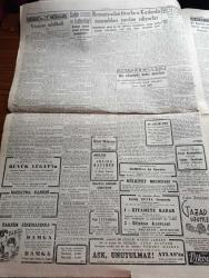 Cumhuriyet Gazetesi - 9 Nisan 1948 - Umumi Af Tasarısı Köşe Yazısı - Bulgaristanla Aramızdaki Ataşemiliterler Hadisesi - Batı Almanya'da Hükümet Kurulmak Üzere Birleşik Amerika 5 Maddelik Bir Program Teklif Etti - Bir Amerikalı Yazara Göre Türk Rus Savaşında Bizim 4 Günden Fazla Dayanabileceğimize İstanbul'da Kimse İnanmıyormuş - Adapazarı'nda Sel Fotoğraf - Romanya'dan Firarlara Kızılordu Mensupları Yardım Ediyorlar - Beş Yıllık Maden Planı - Yeni Tip Ekmek Kararnamesi Çıktı - İstanbul'da Köpek Salgını - Düşman Piyesi Şehir Tiyatrosundaki Hadise'nin Dünkü Muhakemesi Fotoğraf - Goebbels'in Hatıraları Yazı Dizisi - Damga Filmi Taksim Sinemasında - Türkiye İktisat Mecmuası 3. Sayısı Çıktı - John Steinbeck'in Gazap Üzümleri Remzi Kitabevinde - Huzur Yazan Ahmet Hamdi Tanpınar Yazı Dizisi - Çimento Meselesi Yazan Burhan Felek Köşe Yazısı - Austin 1948 Model Binek Otomobilleri - Bugünkü Radyo Programı - Muammer Karaca Opereti Maksimde Hangisi Oyunu - Dermoliv Uyuz Ve Deri Hastalığı İçin