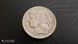 1 PESETA 1880 PERU  GÜMÜŞ