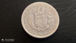 1 PESETA 1880 PERU  GÜMÜŞ