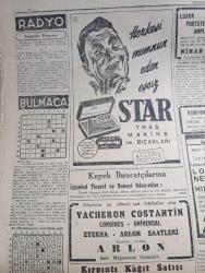 Cumhuriyet Gazetesi - 13 Haziran 1947 - Avrupa'yı Saran Buhran Köşe Yazısı - Amerika İle Sovyetler Arasındaki Gerginlik - Maliye Bakanı Halid Nazmi Keşmir'in Gelir Vergisine Dair Demeci - Amerikan Heyeti İzmir'de - Dünya İktisadi Durumu Vahim - Nakliyatta Kamyon Tren Ve Gemi Rekabeti - Prenses Neslişah Hakkında Aslı Çıkmayan Çok Çirkin Bir Dedikodu - Yunanistan'da 5 Sınıf Silah Altına Çağırıldı - 16. Asırda İstanbul'da Bir Musikili Temsil Yazan Refik Ahmed Sevengil - Necip Fazıl Kısakürek'in Büyük Doğu Gazetesi 4 Ay Kapatıldı - Leopold Levy'nin Sergisi Yazan Fikret Adil - Adak Yazan Kemal Ragıp Yazı Dizisi - Amerika'nın Yardımı Hakkında Pravda'nın Saçmaları -  Mesken Buhranına Karşı Yazan Burhan Felek Köşe Yazısı - Ankara Yedinci Hafta Koşularının Tahminleri Yazan Reşad Kuran - Süreyya Plajı Açılıyor - Şato Lokantası - Star Traş Bıçağı - Bugünkü Radyo Programı - Mimeograph Teksir Makineleri - Venüs Çam Kolonyası - Arlon Saat Mağazaları - Doktor Şükrü Mehmed Sekban