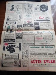 Cumhuriyet Gazetesi - 3 Kasım 1954 - Amerika'da Seçim Hararetli Geçti - Celal Bayar'ın Nutkunun Akisleri - Bina Kiralarına Dair Yeni Bir Kanun Teklifi - Antalya'da Bulunan Tarihten Önceki Devirlere Ait Karşın Mağarası Fotoğrafı - Türkiye'nin En Küçük Dolmuşu Yakacıkta Fotoğrafı - İran Şahının Kardeşinin Cesedi Bulundu - NATO Sulh Yolu Kervanı Balıkesir'de Bir Evi Yıktı - Strazburg Tıp Fakültesi Dekanı Rene Fontaine İstanbul'da - 1001 Kuyu Yazan Va Nü Yazı - 115 Yıl Önce Tanzimat İlan Edilmişti Yazan Samih Nafiz Tansu - İran'a Amerikan Yardımı -  Ankara Üniversitesi Bugün Açılıyor - Deve Kuşu Yazan Burhan Felek Köşe Yazısı - Kore Ve Japonya'ya Türk Öğretmenler Gönderilecek - Bu Gece Yapılacak Basketbol Maçları - Hint Yıldızı Saray Sinemasında - Zanzibar Fedaileri Azak Ve Emre Sinemasında - Kör Bakire Lüks Ve İnci Sinemasında - Zoraki Diplomat Yazan Yakup Kadri Karaosmanoğlu Yazı Dizisi - Resimli Romanımız Doktorun Aşkı Yazan George Simenon - Gönül Yazar Puro Tuvalet Sabunu Kullanıyor