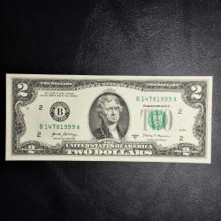 AMERİKA BİRLEŞİK DEVLETLERİ  2 DOLAR YEŞİL MÜHÜR  2017 A SERİ  ÇİL ABD 0536