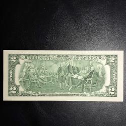 AMERİKA BİRLEŞİK DEVLETLERİ  2 DOLAR YEŞİL MÜHÜR  2017 A SERİ  ÇİL ABD 0536